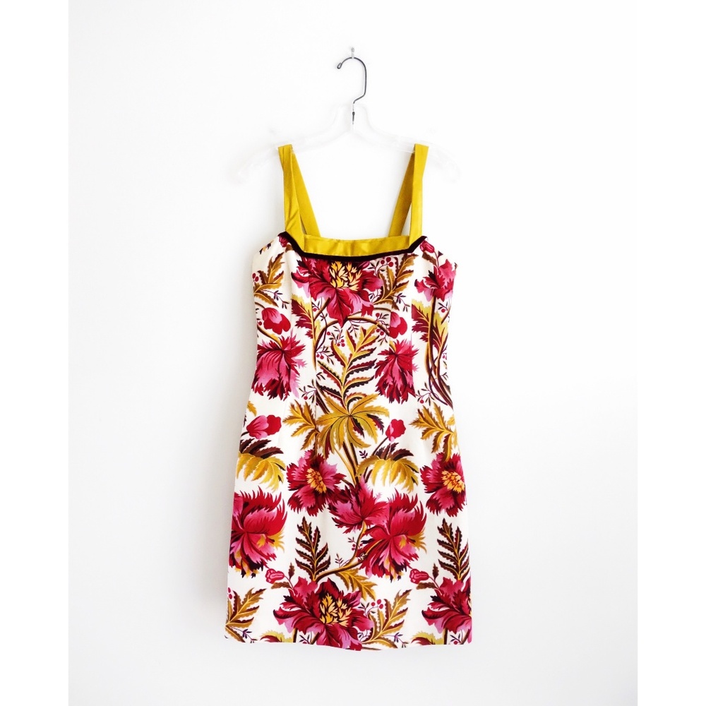 Peter Som Amaranth Pink Ochre Floral Dress sz 4